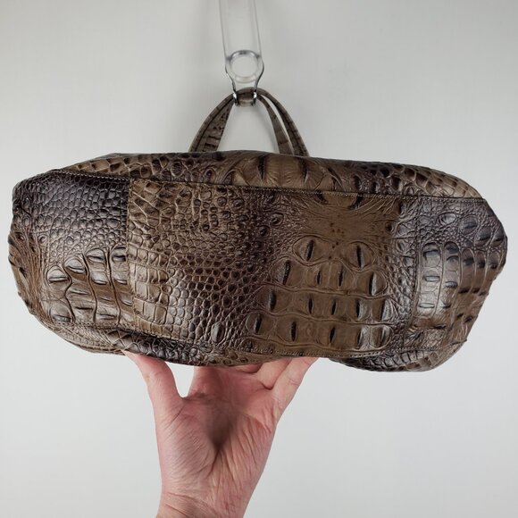Brahmin Anne Bag Mocha Melbourne Croc Embossed Hobo Purse Handbag - Picture 4 of 9